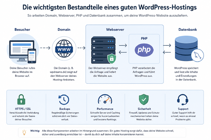 Die wichtigsten Bestandteile eines guten WordPress-Hostings