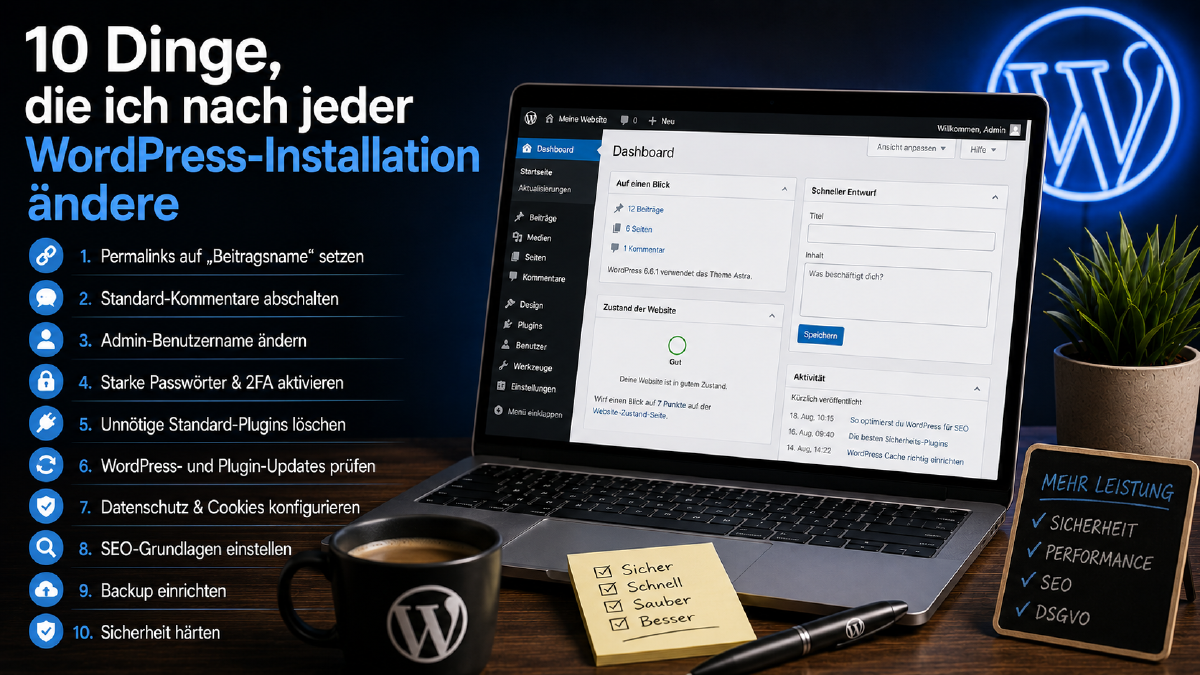 10 Dinge, die ich nach jeder WordPress-Installation ändere