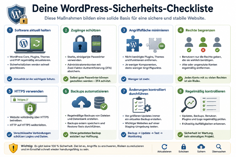 Praktische Sicherheitsstrategie für eine WordPress-Website