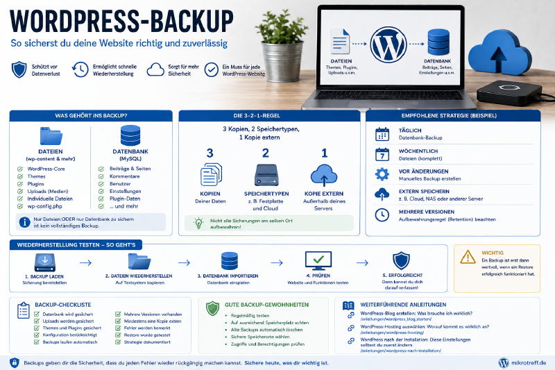 Die 3-2-1-Regel für WordPress-Backups
