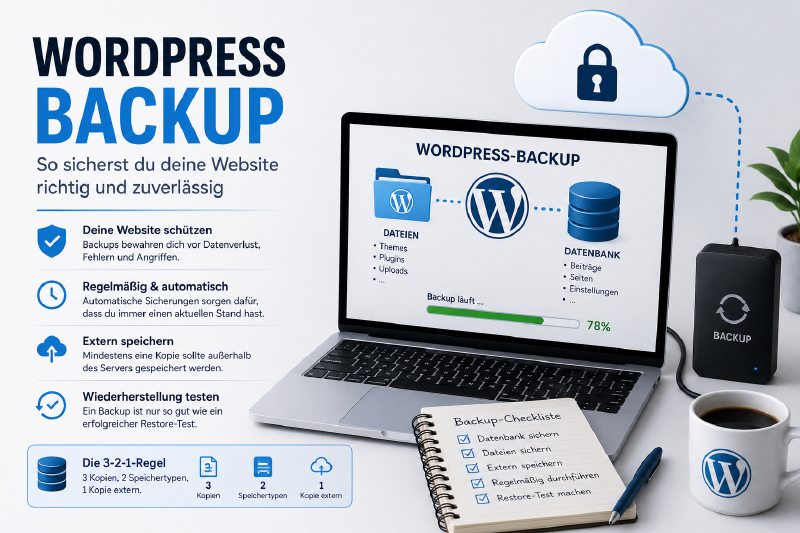 WordPress-Backup mit Dateien, Datenbank und externem Speicher