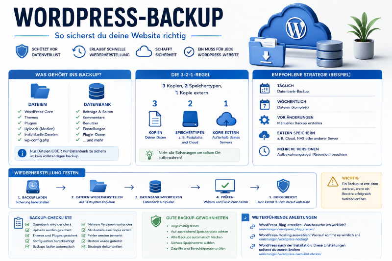 Bestandteile eines vollständigen WordPress-Backups